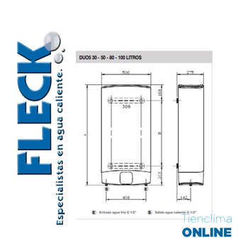Termo eléctrico Fleck DUO7 100 EU - Compra online